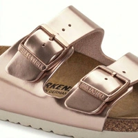 Klapki damskie Birkenstock Arizona BS narrow birko-flor złoto-różowe r. 37