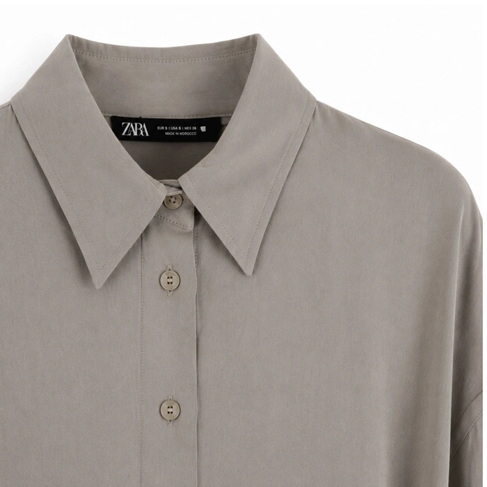 Koszula damska Zara lejąca oversize taupe r. XS