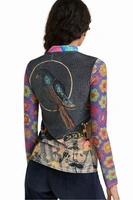 Bluzka damska Desigual Pinky z nadrukiem portretów r. S