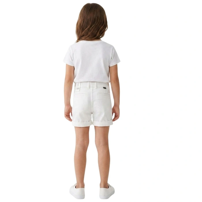 Spodenki krótkie dziewczęce ZARA chino białe r. 140