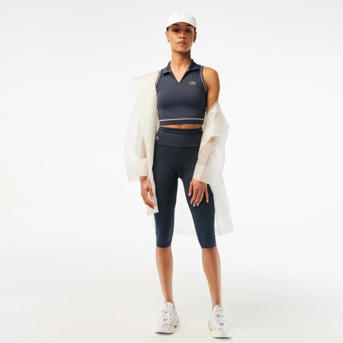 Top sportowy Lacoste Sport koszulka bez rękawów granatowa r. XS