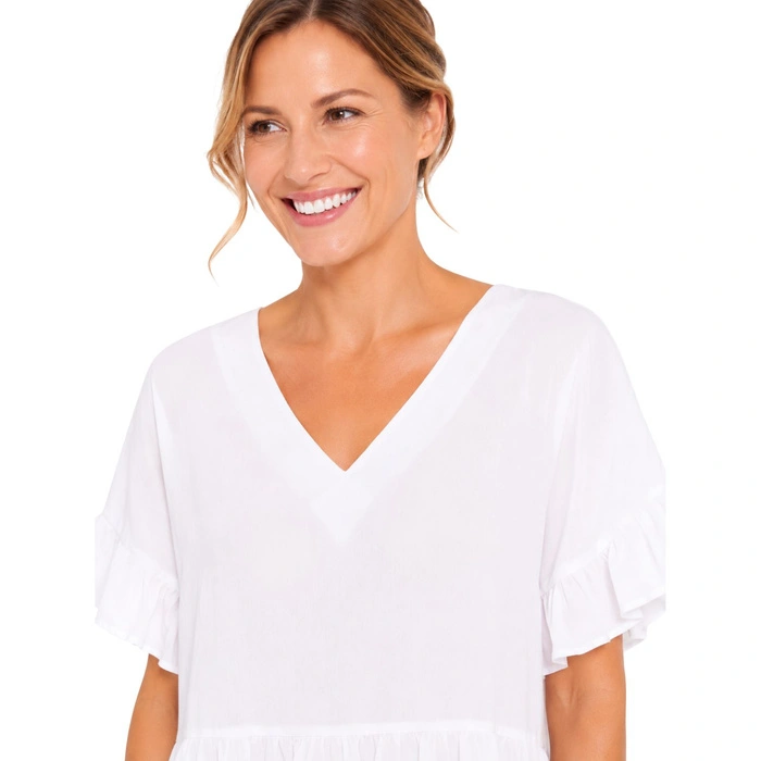 Sukienka damska ORNIYA w stylu Boho biała r. 2XL