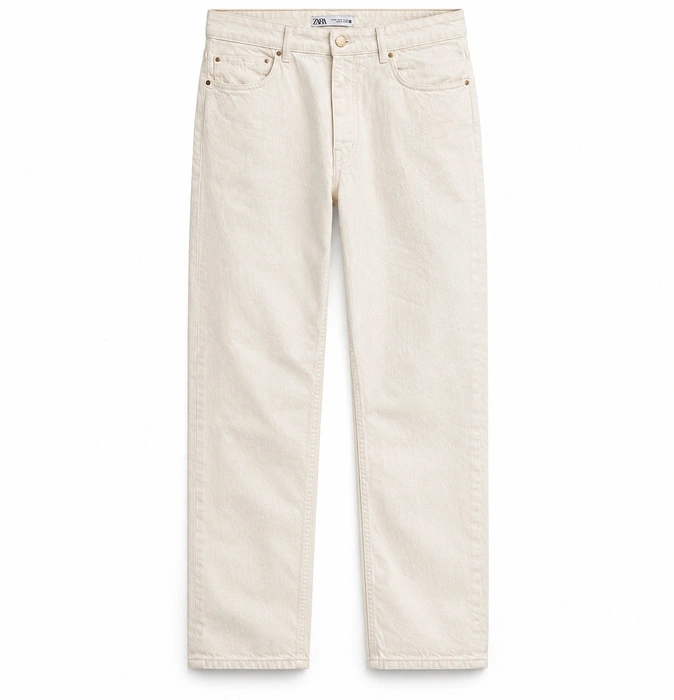 Spodnie damskie Zara jeansy proste ecru r. XXL / 44