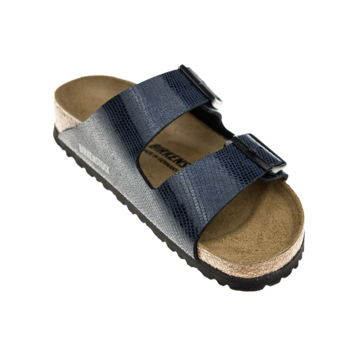 Klapki damskie Birkenstock Arizona BS birko-flor skóra węża granatowe r. 37