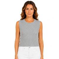 Sweter damski Rodier kamizelka bez rękawów szara r. XL