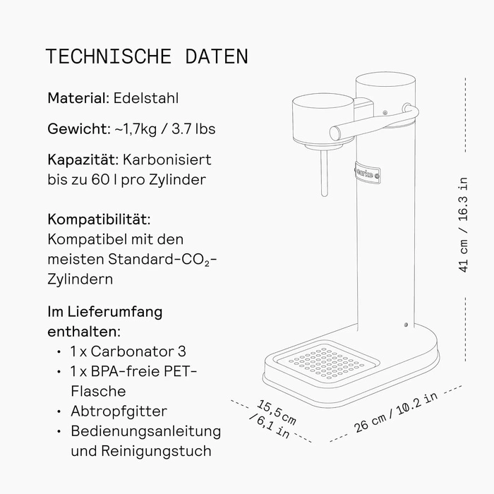 Saturator do wody AARKE Carbonator 3 kość słoniowa matowy