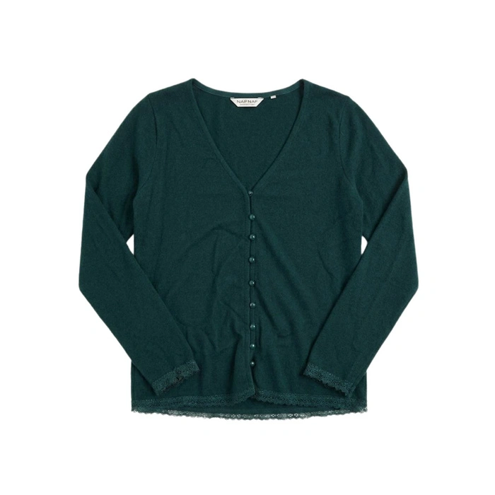 Sweter damska Naf Naf Alina Gilet zielony zapinany r. L
