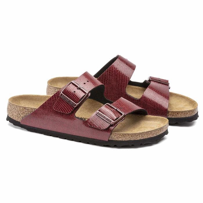 Klapki damskie Birkenstock Arizona BS regular birko-flor bordowe r. 39