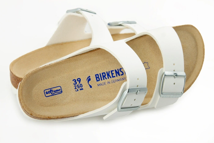 Klapki męskie Birkenstock Arizona bs z miękką wkładką białe r. 42