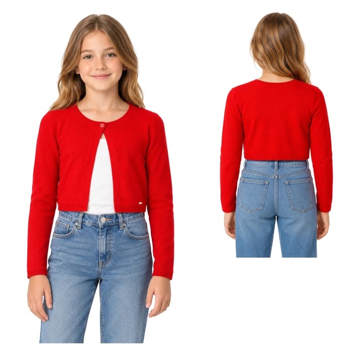 Sweter dziecięcy Mayoral bolerko czerwone do sukienki r. 157